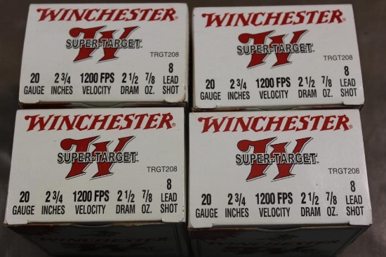 100 Cartridges Winchester Super-Target 20 Gauge Shotshells