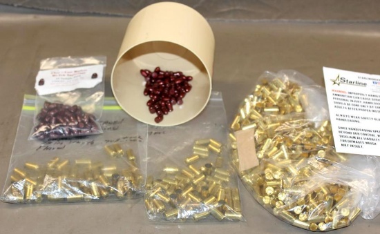 Unprimed 9mm Brass and Cast Bullets for Reloading