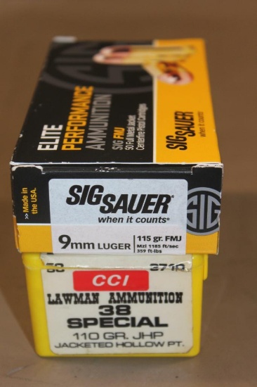 Sig Sauer 9mm and Speer 38 Special Ammunition