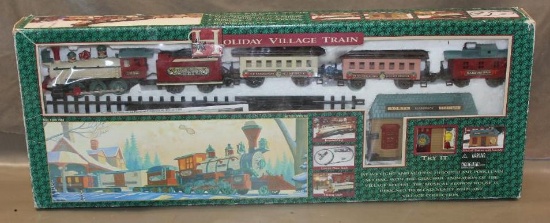 New Bright Holiday Village Train Set