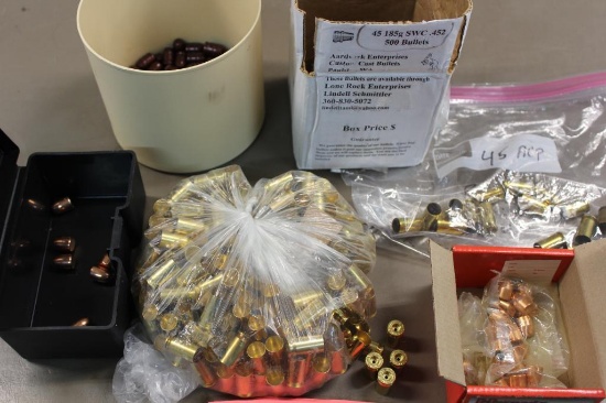 Mixed 45 Caliber Reloading Components
