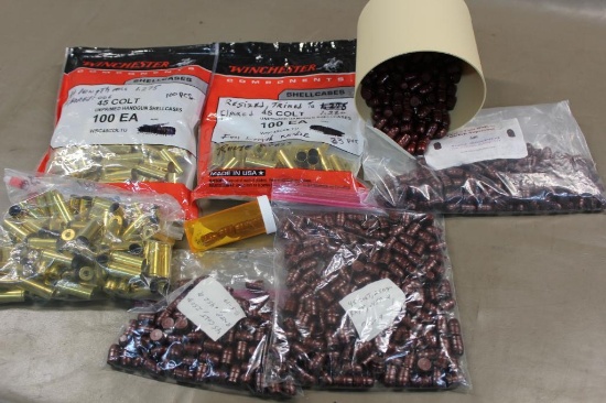 Mixed 45 Colt Reloading Components