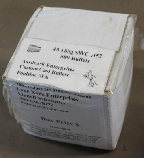 Box of 500 Aardvark 45 Caliber Bullets for Reloading
