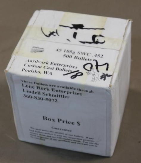 Box of 500 Aardvark 45 Caliber Bullets for Reloading