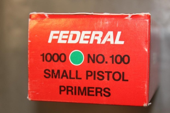 Box of 1000 Federal No. 100 Small Pistol Primers **NO SHIPPING**