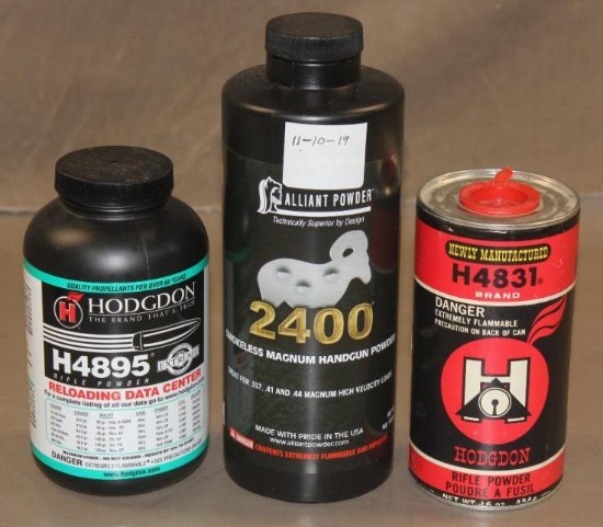 Three Partial Containers Reloading Powders NO SHIPPING