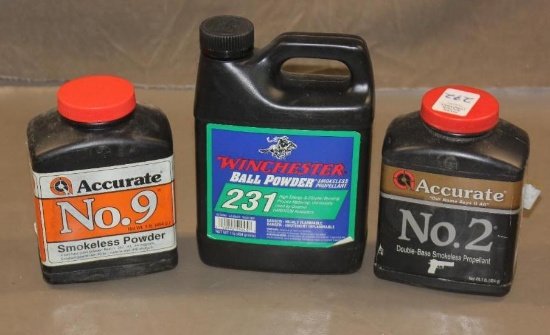 Three 1 lb. Containers Powder for Reloading NO SHIPPING