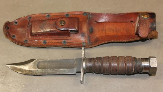 Camillus 11-1968 Bolt-Pommel Pilot's Knife in Sheath