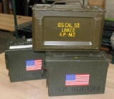 Three Metal Ammo Cases