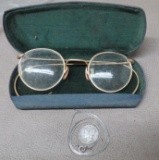 Wire Rim Glasses, Mercury Dime and Chain