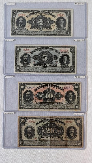 El Estado de Sonora Peso Banknote Set