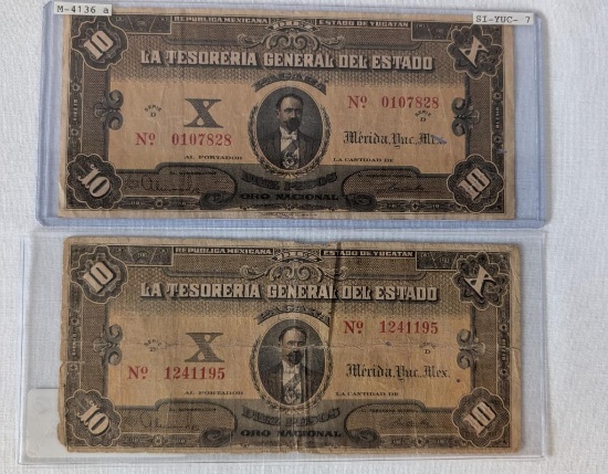 La Tesoreria General Del Estado 10 Peso Papernotes