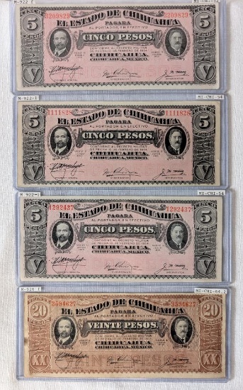 El Estado De Chihuahua Peso Paper Notes