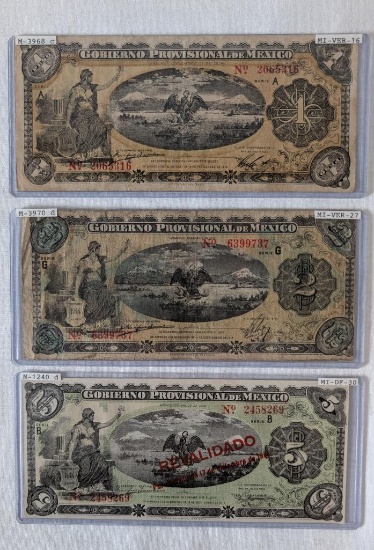 Gobierno Provisional de Mexico Banknotes