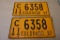 1957 Colorado License Plate Pair