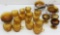 Approximately 28 Pieces of Amber Glass Bowls and Cups