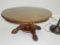 Oval Oak Claw Foot Table with Floor Lamp