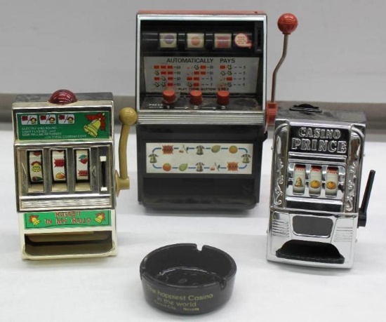 Three Miniature Slot Machine Banks