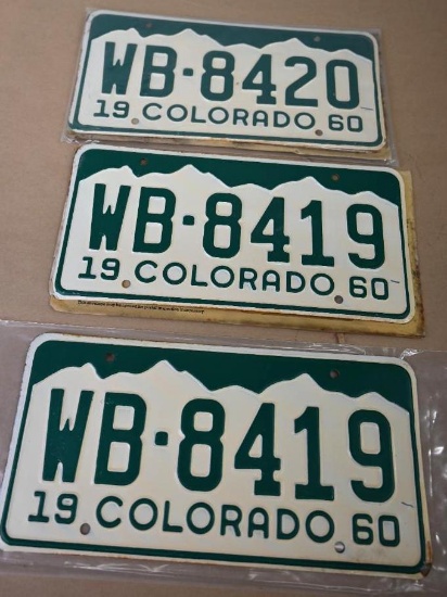 Two 1960 Colorado License Plate Pairs!