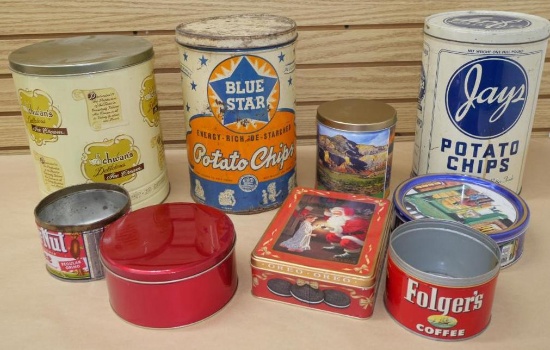 Jay & Blue Star Potato Chip Tins