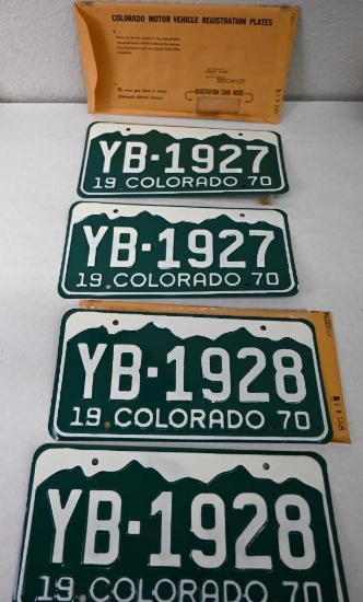 Two 1970 Colorado License Plate Pairs!