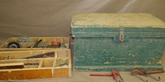 Antique Wooden Carpenter's Trunk