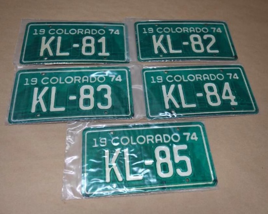Four 1974 Colorado Motorcycle Plates