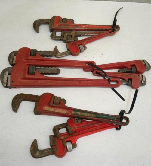 Ten Pipe Wrenches