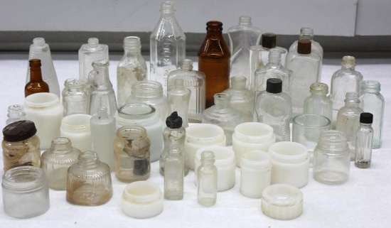 Huge Collection of Clear and Milk Glass Small Containers