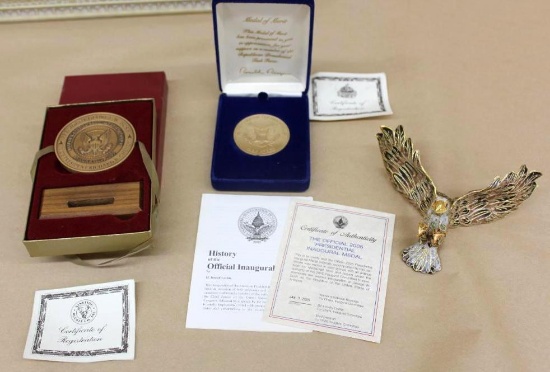 Commemorative Tokens and Cloisonne-Style Eagle Ornament