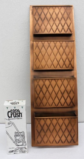 Easy Crush Can Crusher and Copper Magazine Rack
