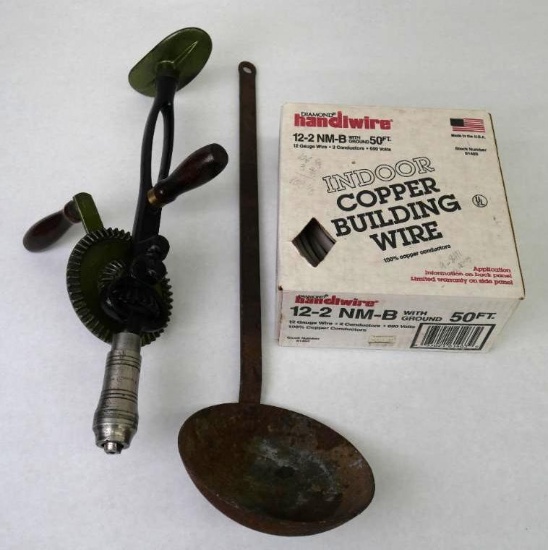 Twelve Gauge Wire & Antique Hand Drill
