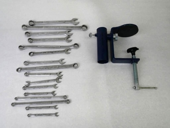 Sixteen Craftsman Metric Wrenches & Bench Buddy