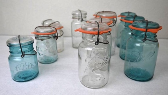 Twelve Mason Jars with Lids