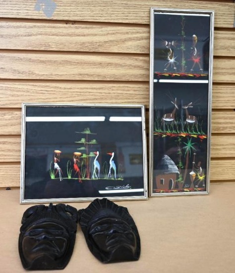 African Paintings & Ironwood Masks!