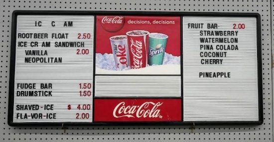 Coca Cola Vintage Coca-Cola Menu Board!