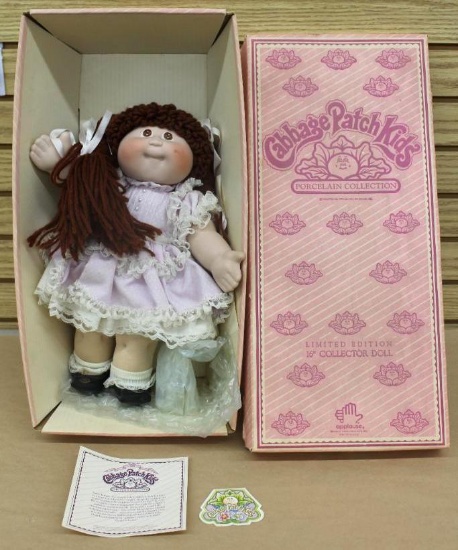 Authentic Xavier Roberts Porcelain Cabbage Patch Doll with Certificate and Original Box