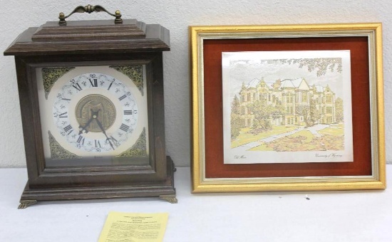 University of Wyoming Commemorative Bulova Clock and Plaque