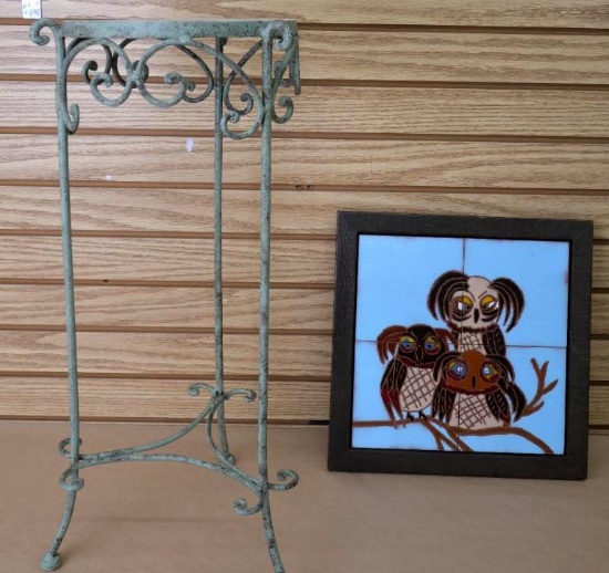 Tile Top Plant Stand & Serendipity Trading Co Tile Wall Hanger