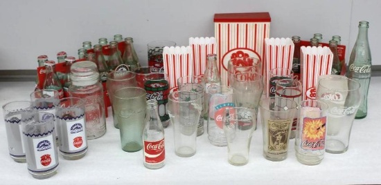 Mixed Coca-Cola Collectible Bottles and Glassware