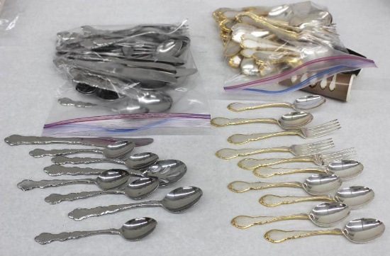 Oneida Gold-Edged Flatware and United Silver Co. Stainless Flatware