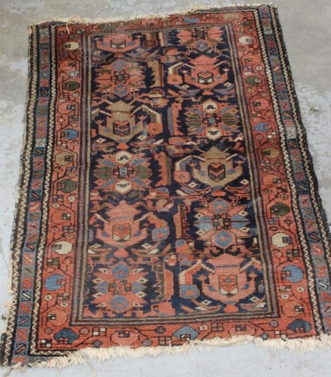 Antique Persian-Style Throw Rug