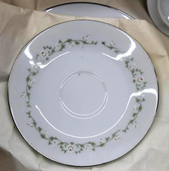 Sheffield "Elegance" Green and White China Set