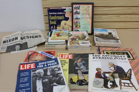 Collection of Vintage Magazines, Historic Newspapers, Books, and More