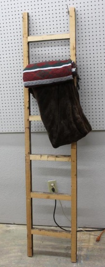 Rustic Wood Ladder with Soft Knit Shawl