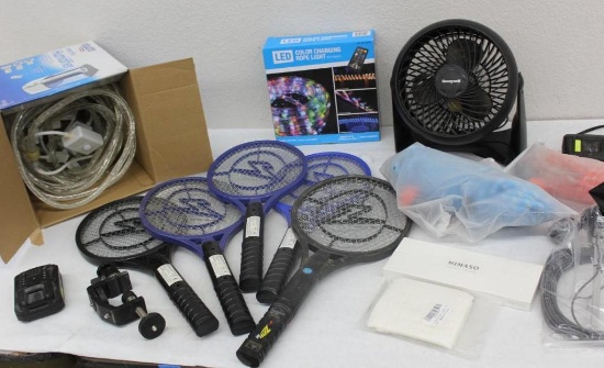 Bug Zapper Racquets, Honeywell Fan, LED Light Ropes, and More Mixed Electronic Components