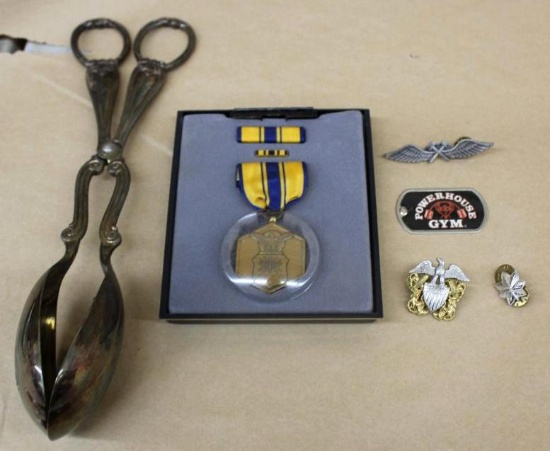 US Military Commemorative Medal in Case with Other Pins
