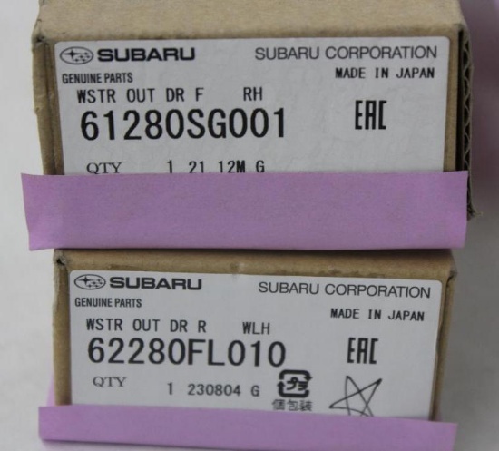 Replacement Parts for Subaru Nos. 61280SG001 and 62280FL010