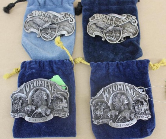 Four New Siskiyou Pewter Belt Buckles