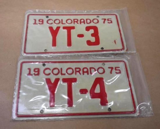 Two 1975 Colorado Motorcycle Plates